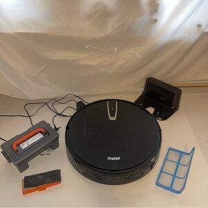 Robit V3s Pro Robot Vacuum Cleaner Black W/ Docking Station Parts Only